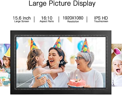 Digital Picture Frame 15.6 Inch Large Digital Photo Frame with 1920 * 1080 IPS Full HD Touchscreen, Humblestead 32GB WiFi Smart Frame Share Photos and Videos via AiMOR App, Wall Mountable - Image 3
