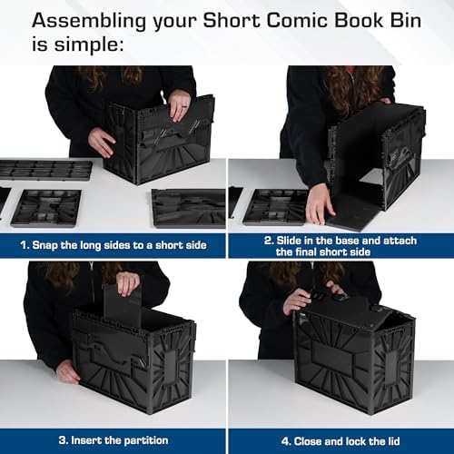 BCW Short Comic Book Bin, Holds 150 Comics Each, Black, 5 Pack - Image 4