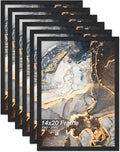 Fxojyvo 14x20 Picture Frame Set of 6 Black Engineered Wood Wall Hanging by Fxojyvo