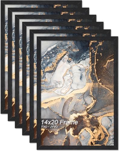 Fxojyvo 14x20 Picture Frame Set of 6 Black Engineered Wood Wall Hanging by Fxojyvo