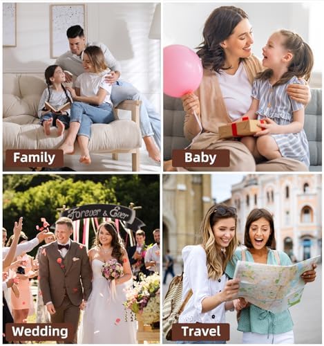 Scrapbook Photo Album 100 Pages, 60 Page Self Adhesive+40 Page Kraft Paper DIY Photo Book for 2x3 3x5 4x6 5x7 Pictures, Leather Memory Book for Wedding Baby Family Travel Birthday Christmas - Image 6