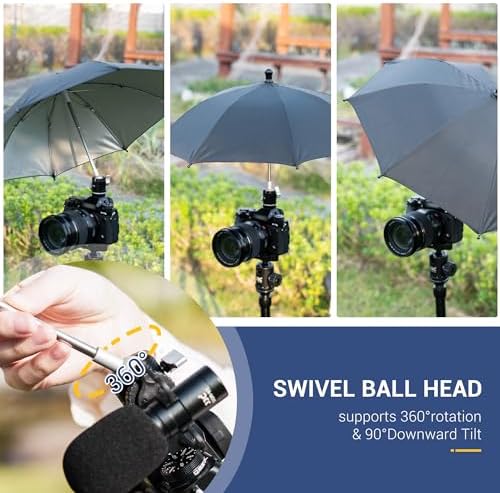 Upgrade Camera Hot Shoe Umbrella Sunshade with 3 Level Height Adjustable - Image 4