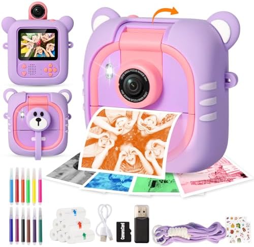 ARNSSIEN Kids Instant Print Camera for Toddlers 1080P 2.4in+180° Flip Lens by ARNSSIEN