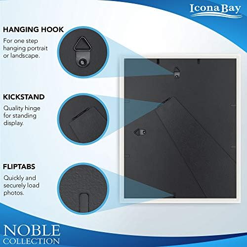 Icona Bay 8x10 Picture Frames (Silver, 6 Pack), Modern Professional Frame Set, Noble Collection - Image 4