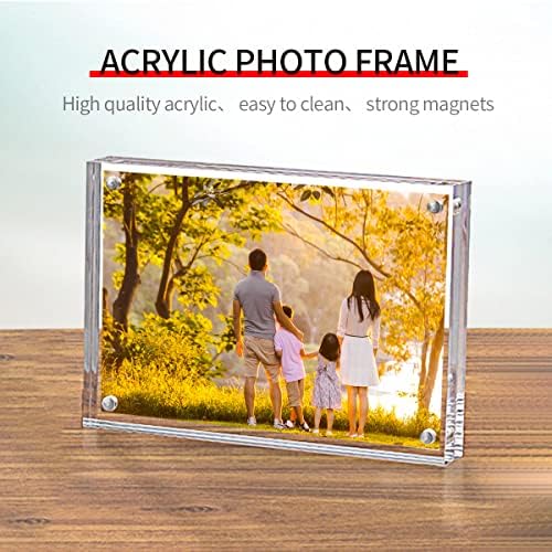 Sezanrpt 5 Pack Acrylic Photo Frames 3.5x5 Double Side Magnets Picture Frame, Magnetic Picture Frames for 3x4, 3.5x4.5 photos, 3x5 Picture Frame 10 + 10MM Thickness - Image 6