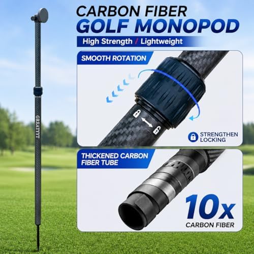 Carbon Fiber Tripod and Monopod Golf Swing Recorder - Ultra Lightweight with MagSafe Magnetic Holder - Adjustable 32-55" Height - Training Aid for iPhone Android (Add Tripod) - Image 5