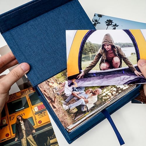 4x6 Photo Storage Box, Premium Linen Memory Box for Photos, Pictures, Certificates, Scrapbooking Supplies & Jewelry - Portable, Stackable Organizer for Home, Crafters & Collectors - Image 5