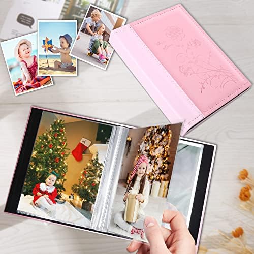 Artmag Small Photo Album 4x6 2 Pack, Each Pack with 26 Clear Pages Holds 52 Vertical Photos for 4x6 Picturs, Artwork or Postcards Storage (Pink) - Image 3