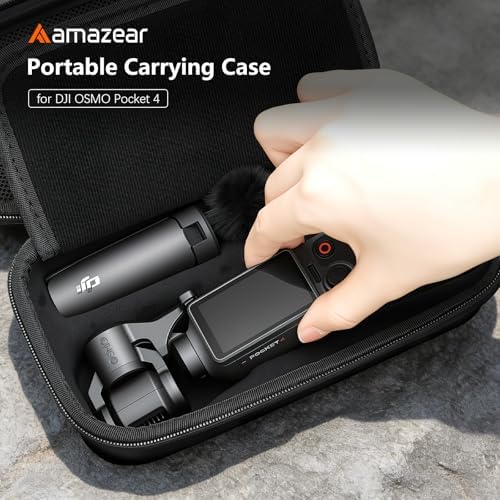 AMAZEAR Portable Carry Case for DJI OSMO Pocket 4 / Xtra Muse, Pocket4 Accessories Hard Shell Bag for Protection, Storage, Organizer, with Shoulder Strap, Black - Image 2