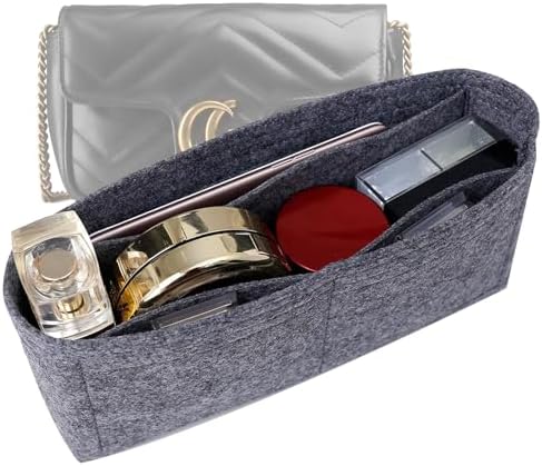 Purse Organizer Insert for GG Marmont Large Matelasse Shoulder Handbag and More, Felt Small Handbag Insert Liner Pouch for Women Inner Bladder Bag Storage Bag(Large, Grey) by OAIKOR