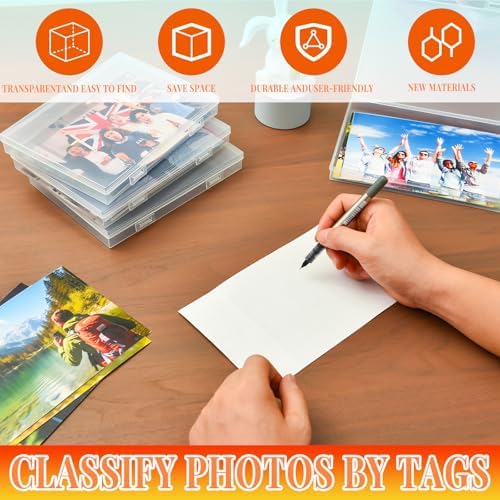 Photo Storage Box 5 x 7 Inches, 18 Inner Photo Cases with Dividers, Clear Acid-Free Photo Storage Containers with Handle, Photo Organizer Craft Keeper for Stickers, Craft, Stamp - Image 4
