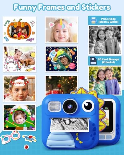 KOKODI Kids Camera Instant Print, Toddler Cameras Christmas Birthday Gifts for Boys Age 3-12, Digital Video Instant Printer Camera for Kids, Toys for Ages 5-7 Boys (Blue) - Image 6
