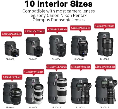DSLR Camera Lens Case Pouch Bag for Lenses up to 3.74" x 5.98" - Image 5