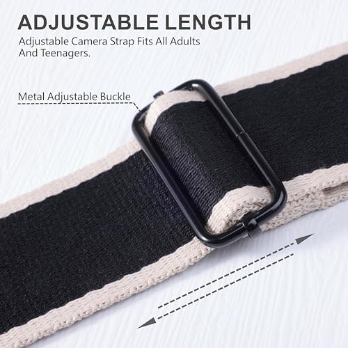Padwa Lifestyle Adjustable Camera Strap - 2" Top Layer Cowhide Head Camera Straps for Photographers, Cotton Adjustable Neck Shoulder & Crossbody Strap Quick Release for All Cameras and Binoculars - Image 4
