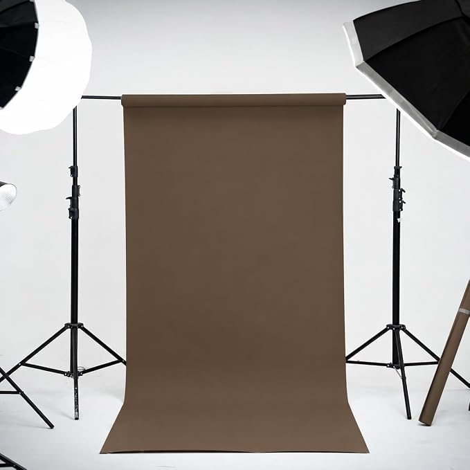Kate Seamless Paper Backdrop Brown Paper Backdrop Seamless Backdrop Paper Rolls (53''x32.8' Coco Brown) - Image 2
