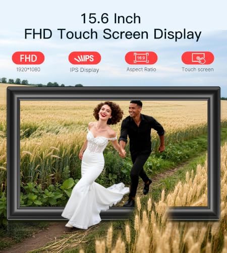 64GB 15.6" Frameo Digital Picture Frame WiFi, Large Electronic Photo Frames 1920 x 1080 IPS FHD Touch Screen, Send Photos from Your Phone from Anywhere, Best Gifts for Parents and Grandparents - Image 4