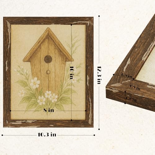 puthiac 8x10 Rustic Farmhouse Picture Frame, Warm Walnut, 1 Pack - Image 5
