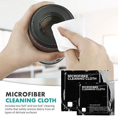 Movo Deluxe Essentials DSLR Camera Cleaning Kit with 10 APS-C Cleaning Swabs, Sensor Cleaning Fluid, Rocket Air Blower, Lens Pen, Soft Brush, 2X Small and 2X Large Microfiber Cloths and Carrying Case - Image 5