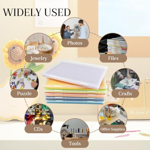 6 Pack 8 x 10 Inch Photo Storage Boxes Clear Organizer Bins - Image 4