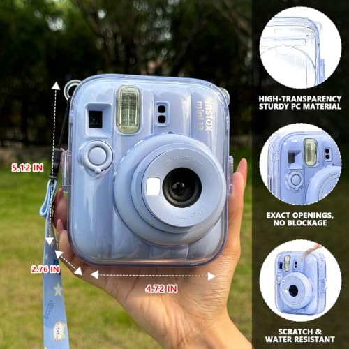 Clear Case for Fujifilm Instax Mini 13 Instant Camera, Clear Blue - Image 3