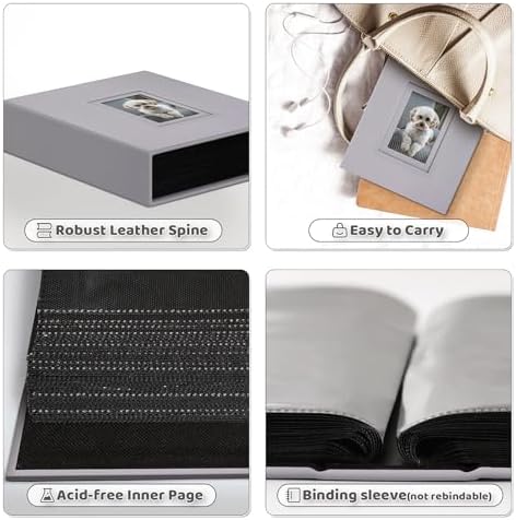 Popotop 4x6 Photo Album Holds 100 Pictures, Vegan Leather Hardcover - Image 4