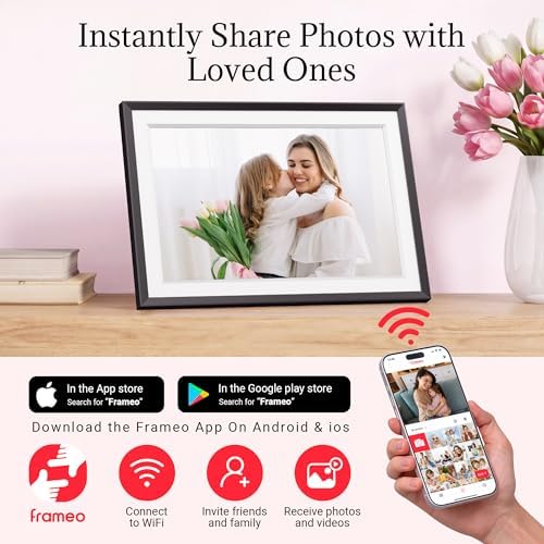 Frameo Digital Picture Frame – 10.1 Inch Smart Wi-Fi Photo Frame with Easy App Connection, Gift for Women, Mom, Grandma, Wife, Girlfriend, Wedding Share Memories Instantly via Free App - Image 2