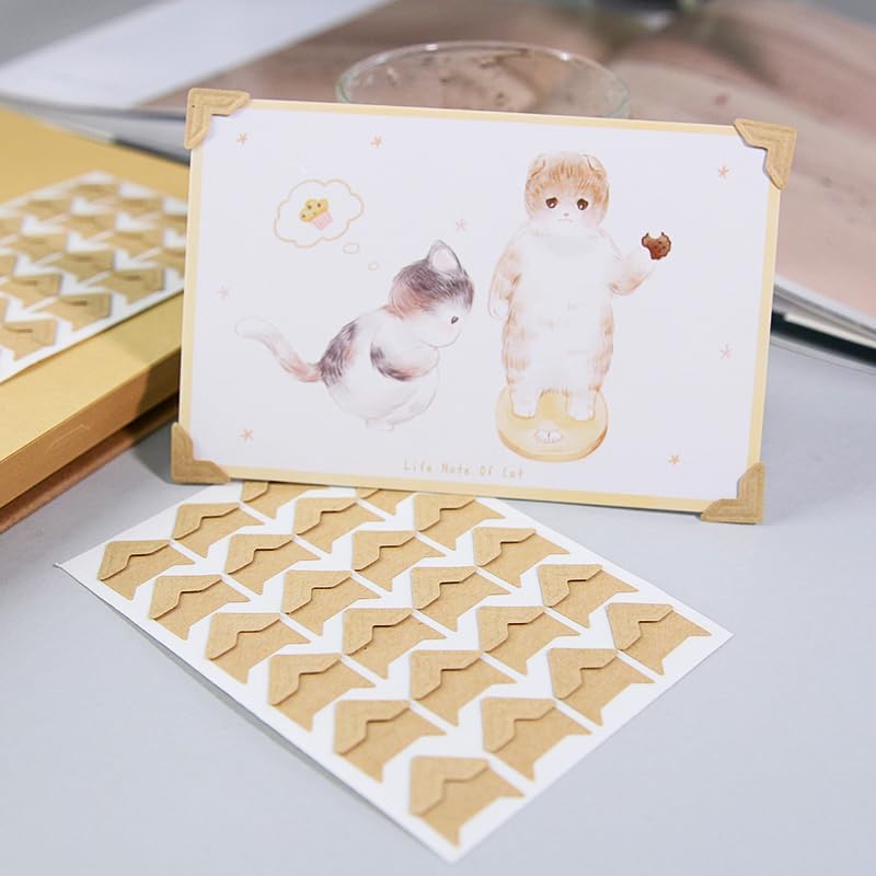 360 Count Self-Adhesive Acid Free Photo Corners Scrapbooks Memory Books(Kraft) - Image 5