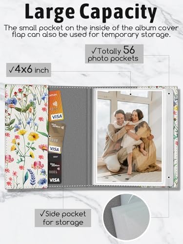 Photo Album 4x6, Small Picture Book Botanical Wild Flowers - Image 4