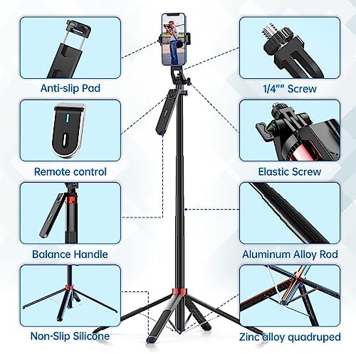ULANZI MA09 Phone Tripod, 71" Selfie Stick for Luna Gopro Pocket4 Action - Image 6