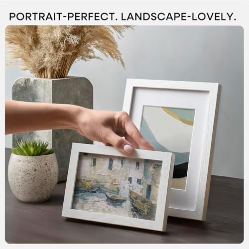 Homeforia A4 White Oak Picture Frame, High-End Wood, A5 Mat, Glass - Image 7