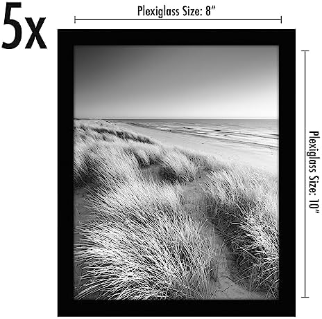 Americanflat 8x10 Picture Frame 5-Pack - Slim Molding - Black - Image 2