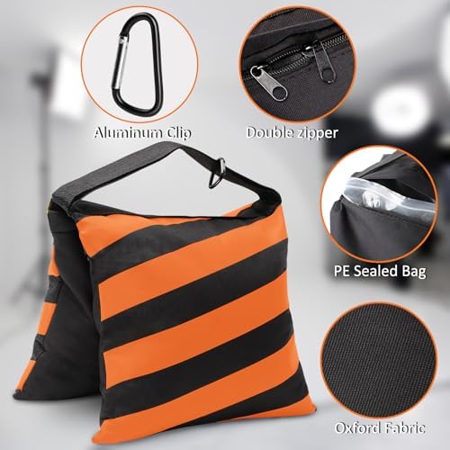 4 Packs Orange Sandbag Weight Bags for Light Photography Video Equipment - Image 2