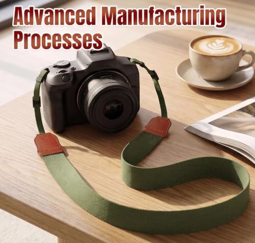 Camera Neck Strap for Fujifilm x100vi xt30 iii XM5 XT30 XT50 XT5 XE5 etc, Adjustable Woven Soft Film Camera Shoulder Strap(Military Green) - Image 2