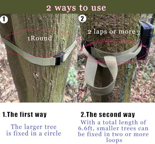 Heavy Duty Trail & Game Camera Mount Straps Belts Hunting Camera Tree Mounting Strap Belts Kit, Tie Down Straps with Buckle Portable UV Resistant and Foldable Nylon Fiber Strap Hunting Accessory 4 Pcs - Image 5