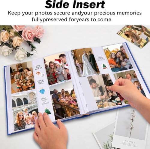 600 Pocket 4x6 Photo Album with Writing Space, Linen Cover, Blue - Image 5
