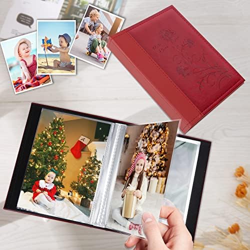 Artmag Small Photo Album 4x6 2 Pack, Each Pack with 50 Clear Pages Holds 50 Vertical Photos for 4x6 Picturs, Artwork or Postcards Storage (Red) - Image 3