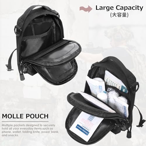 Azarxis Molle Pouches, Tactical Compact EDC Small Utility Pouch Waist Bags Sundries Storage Admin Organize Gear Gadget for Military Backpack - Image 5