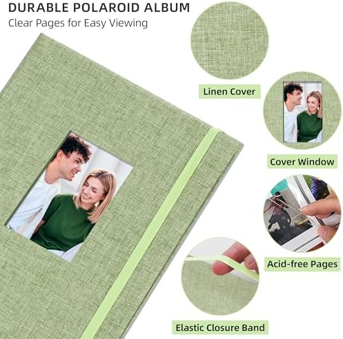Vienrose Mini Polaroid Photo Album 208 Photos 2x3 Inch Grass Green 1 PACK - Image 3