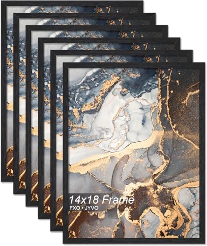 Fxojyvo 14x18 Picture Frame Set of 6 Black Engineered Wood Wall Hanging by Fxojyvo