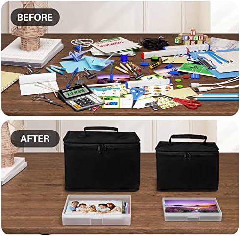 Barhon Photo Storage Boxes Set - 8 Pack 4x6 and 8 Pack 5x7, Photos Case Containers with Bag, Multi-Sized Seed Organizer with Handle for Stickers (Black) - Image 6