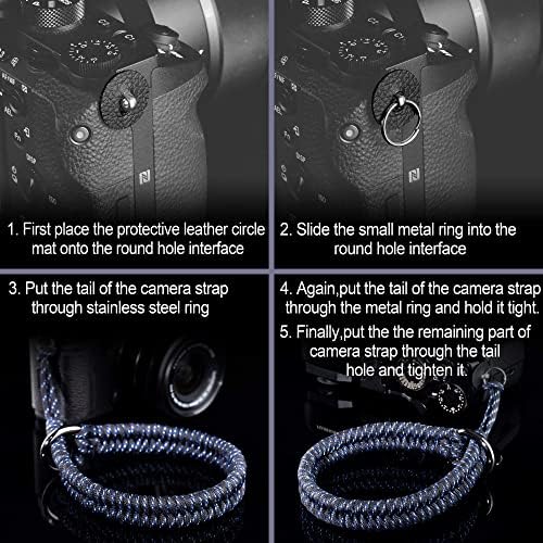 Paracord Camera Wrist Strap Lanyard-Quick Release for DSLR Mirrorless Blue - Image 6