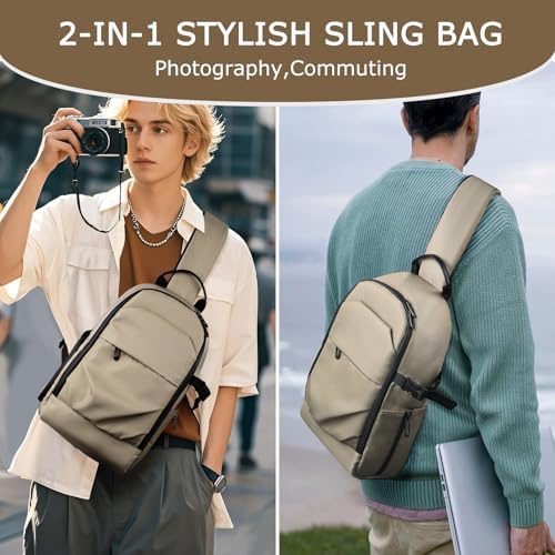 TAAOKA Camera Sling Bag, DSLR/SLR/Mirrorless Camera Backpack Case Shockproof Photography Backpack with Tripod Holder & Removable Modular Inserts Compatible with Canon/Nikon/Sony/Fuji - Image 6