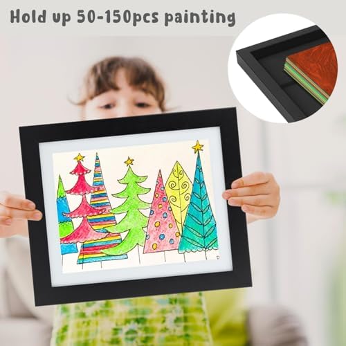 4 Pack 10x12.5 Front-Opening Kids Artwork Frames Changeable (Black) - Image 4