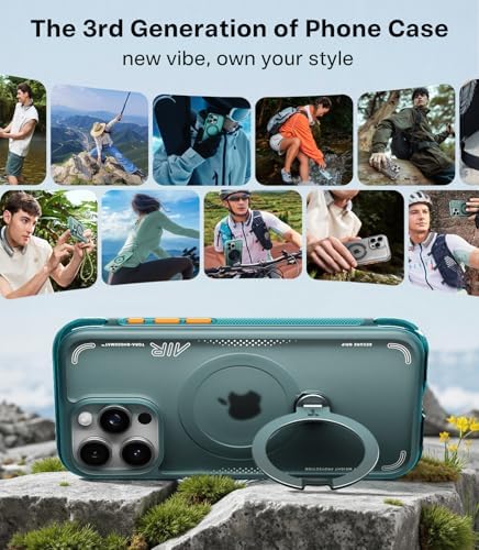 TORRAS Ostand Q3 Air for iPhone 15 Pro Max Case with Stand, Shockproof - Image 6
