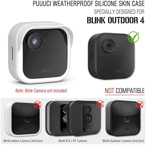 Silicone Skin Case/Cover for Blink Outdoor 4 (4th Gen)/2K+ - Weatherproof Silicone Case with Brim for Full Camera Protection, Blink Outdoor 4/2K Smart Security Camera Accessories (White, 5 P) - Image 2