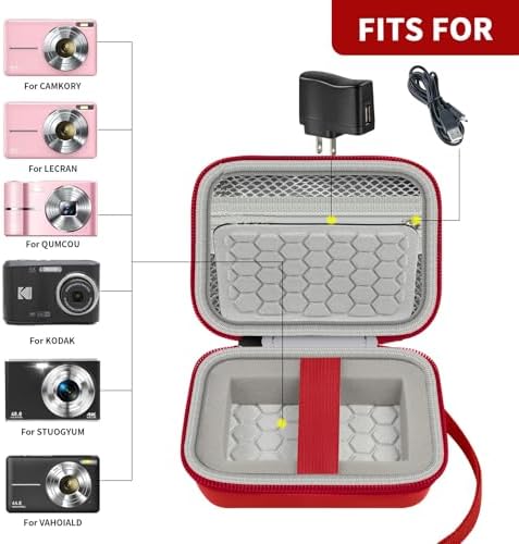 Comecase Digital Camera Case for Kodak PIXPRO FZ45 FZ55 for Travel, Red - Image 2