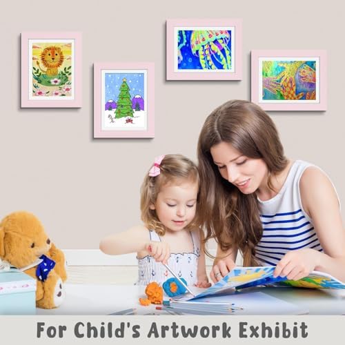 2 Pack 8.5x11 Front-Opening Kids Artwork Frames Changeable (Light Pink) - Image 3