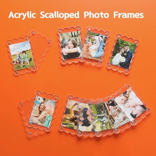 10 Pack 2.36 x 3.54 Inch Acrylic Fridge Magnetic Frame Scalloped, Double Sided Polaroid Frame, Refrigerator Magnet Picture Frame for Fujifilm Instax Mini - Image 5