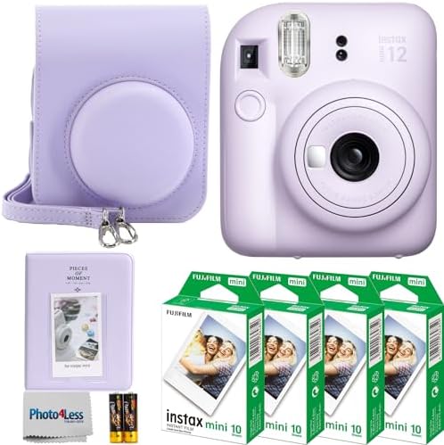 Fujifilm Instax Mini 12 Instant Film Camera Lilac Purple, Fuji Instax Mini Instant Film 40 Sheets, Instant Camera Gift Bundle by FUJIFILM
