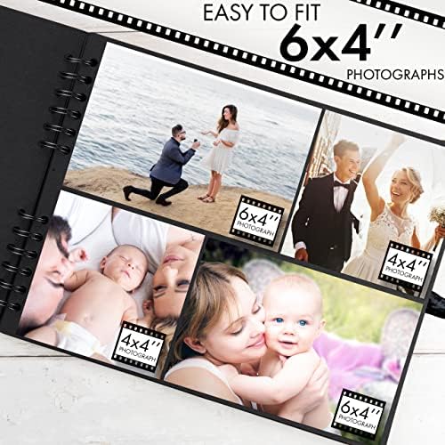 Scrapbook Album, 50 Pages, 11 x 8.5 Inch, Black Photo Album, Scrap Book - Image 4